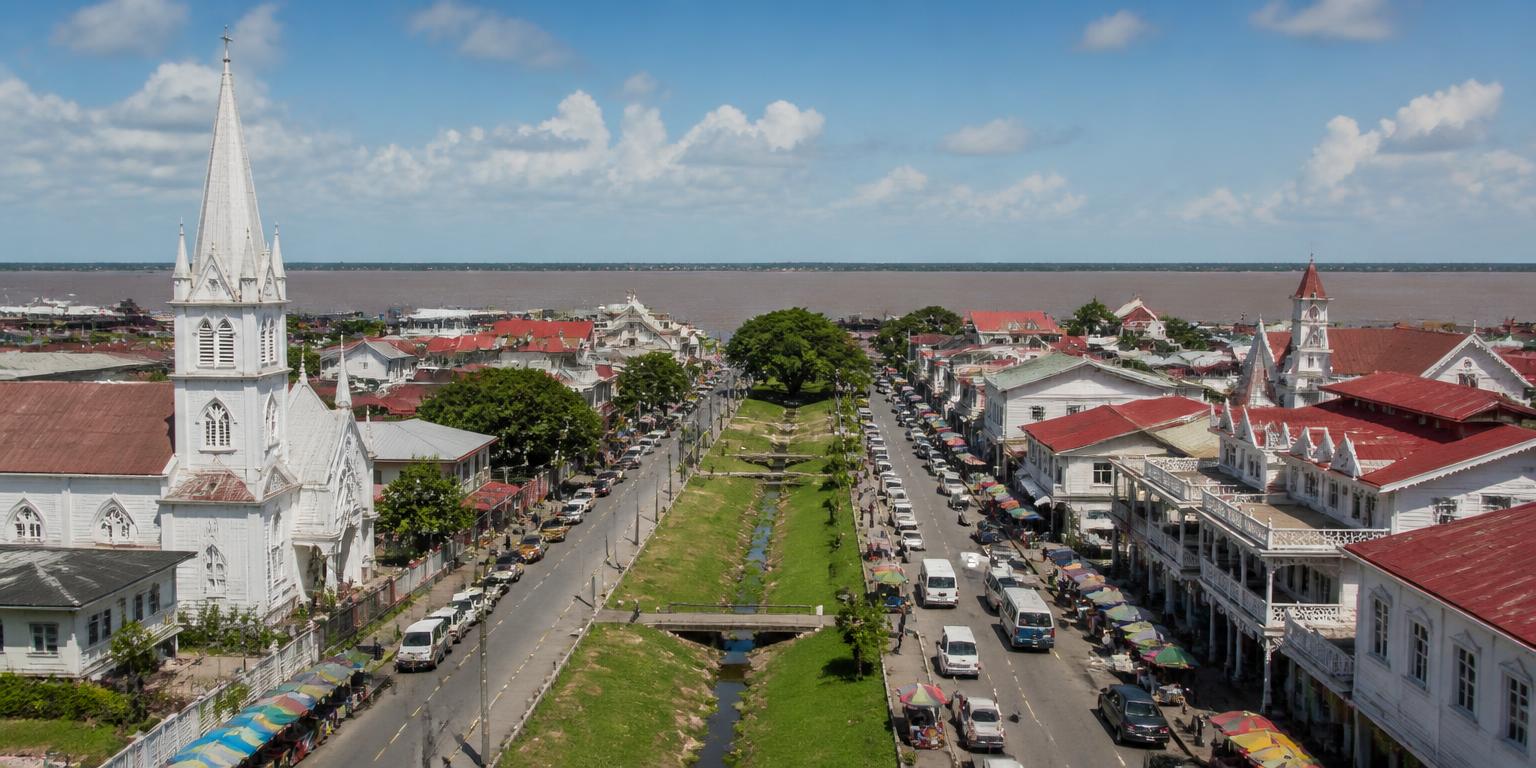 Panoramic view of Georgetown & the riverside in Guyana